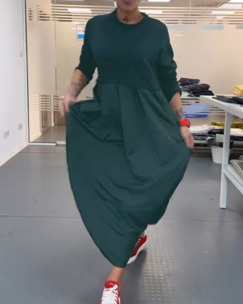 Daya Maxi™ - Ensfarvet hverdagskjole