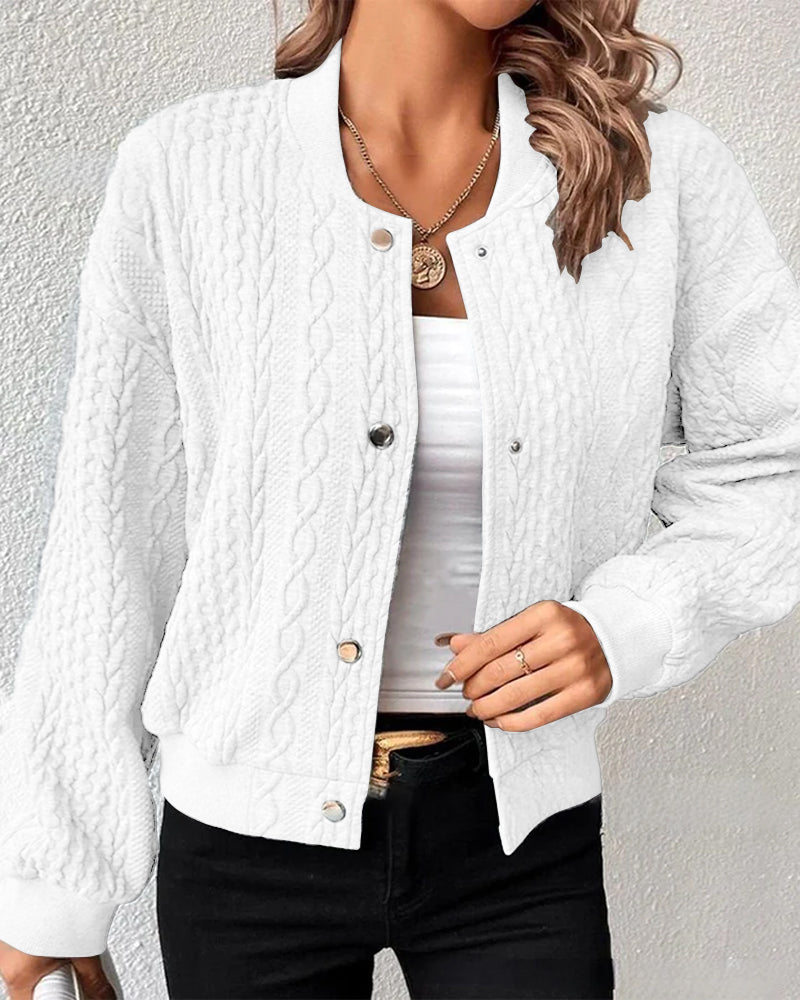 Iza™ - Ensfarvet cardigan med knapper