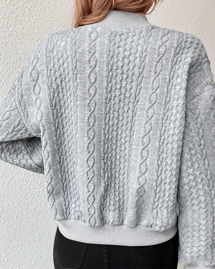 Iza™ - Ensfarvet cardigan med knapper