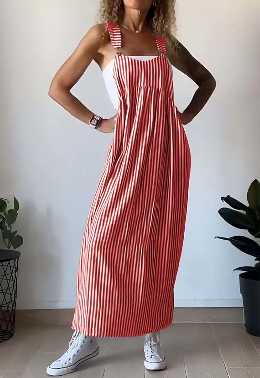 Alice™ - Casual stribet jumpsuit-kjole