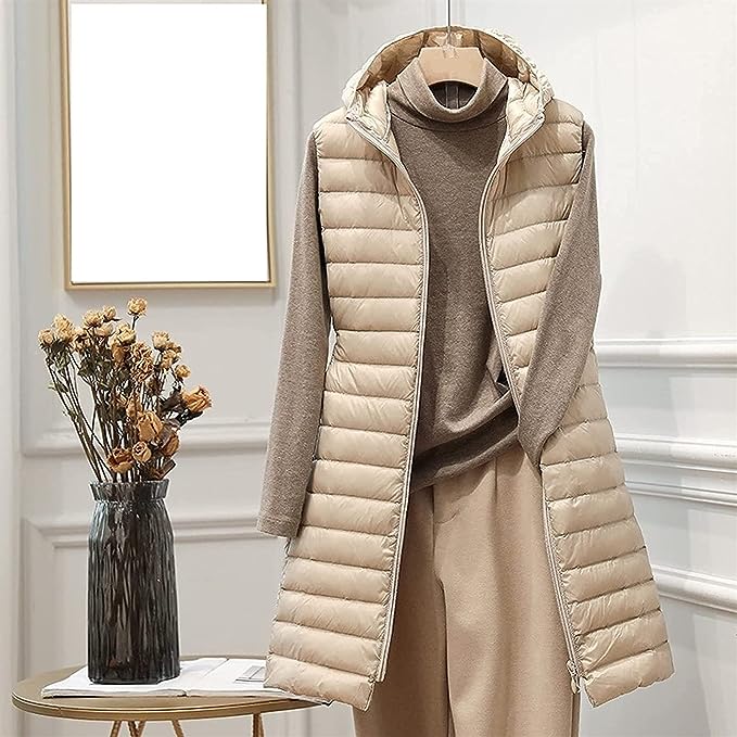 Maya™ - Den komfortable og moderigtige quiltede bodywarmer med lang hætte