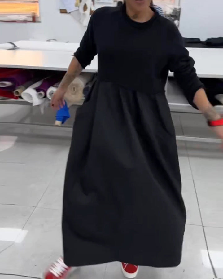 Daya Maxi™ - Ensfarvet hverdagskjole