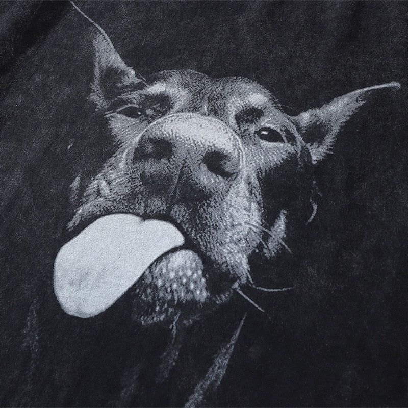 Dobermann™ - Vasket T-Shirt I Overstørrelse