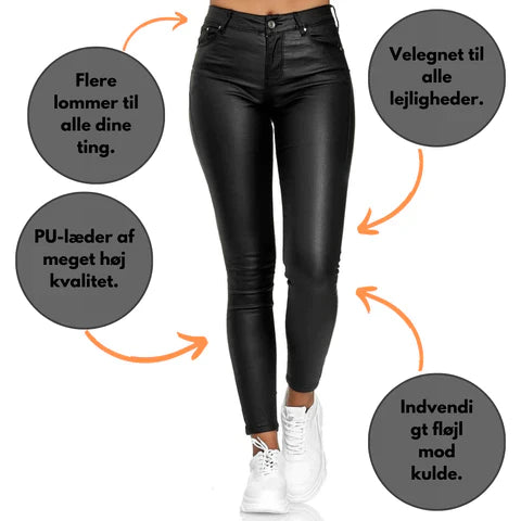 Straight™ - Læderbukser i stretch