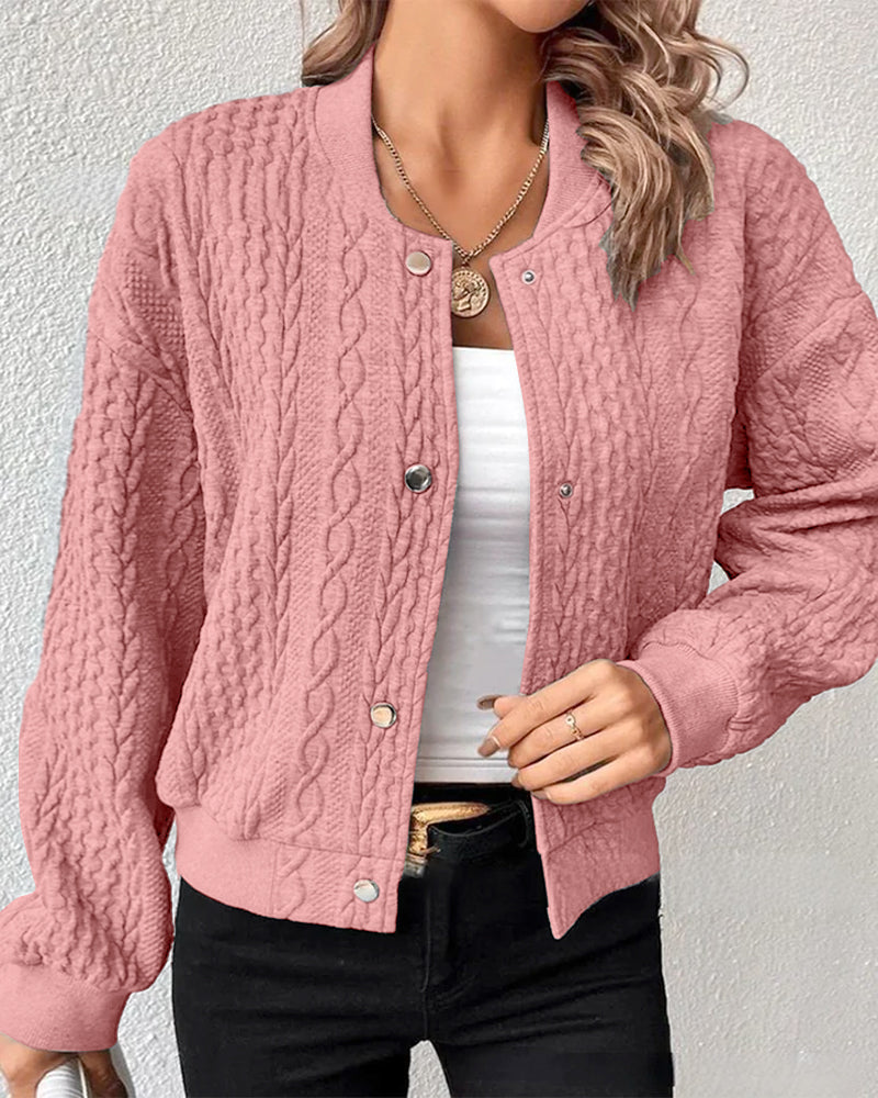 Iza™ - Ensfarvet cardigan med knapper